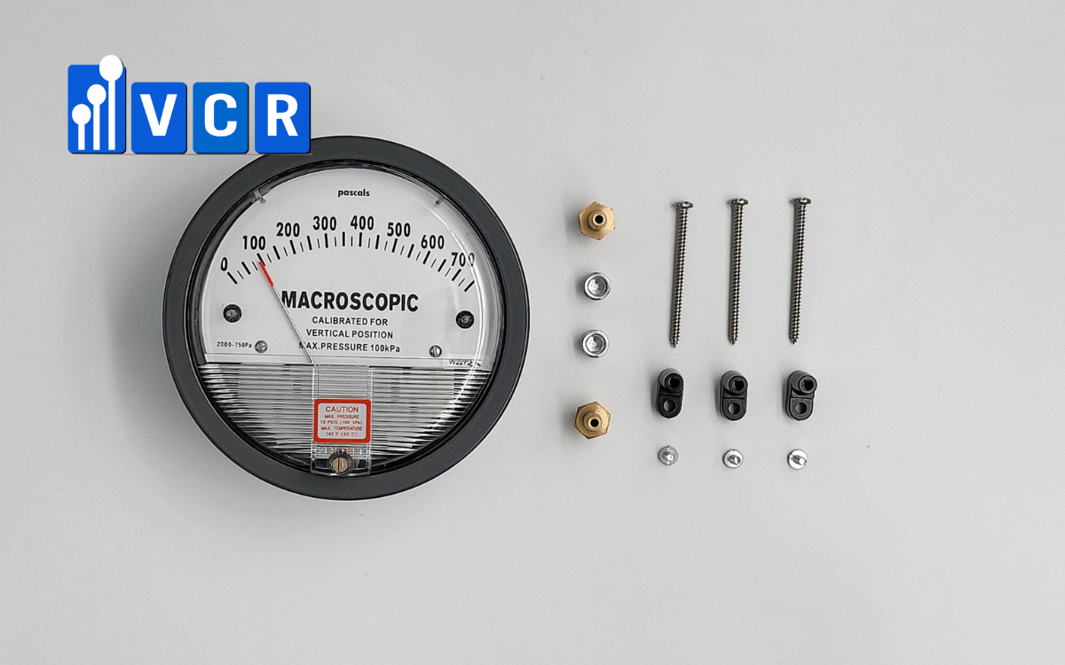 Đồng hồ đo chênh lệch áp suất Macroscopic 0–750 Pa