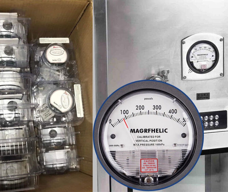 Đồng hồ chênh lệch áp suất cho phòng sạch ISO Class 8